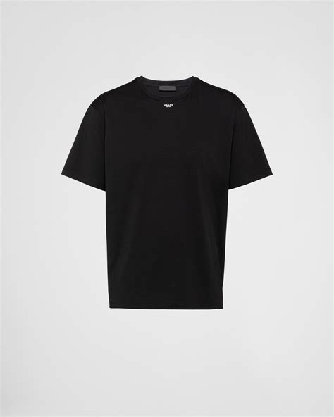 prada graphic tee|Black Stretch Cotton T.